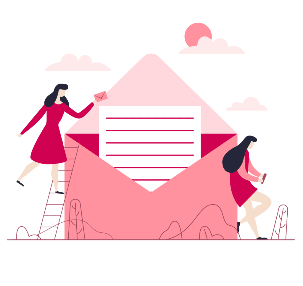 Frauen senden und empfangen Briefe bei Mammascreen.